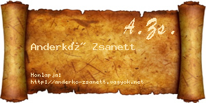 Anderkó Zsanett névjegykártya
