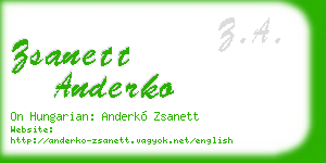 zsanett anderko business card